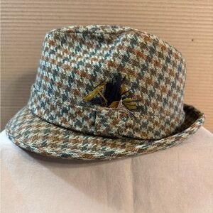 Vintage Plaid Tweed Fedora Hat - BEE Hats